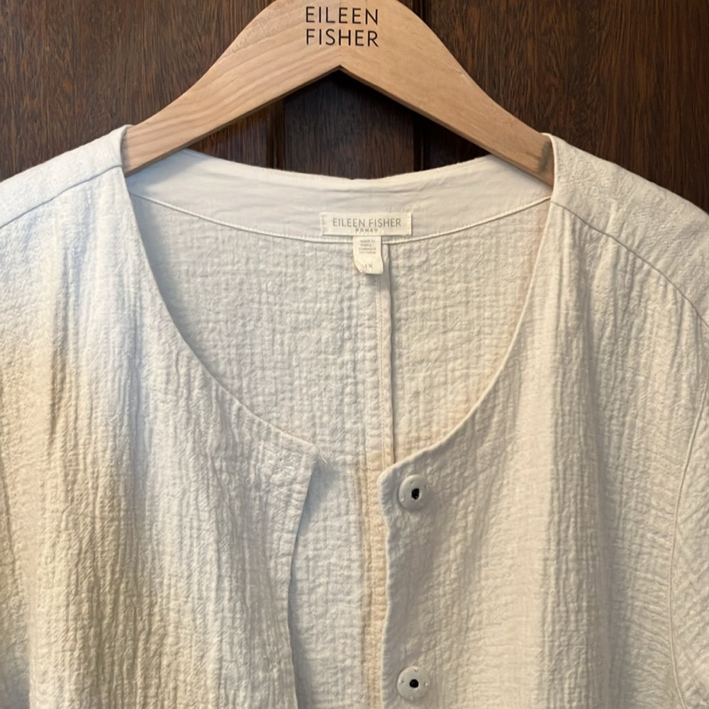 Eileen FisherTextured Cream long Jacket size 1X - Picture 2 of 10